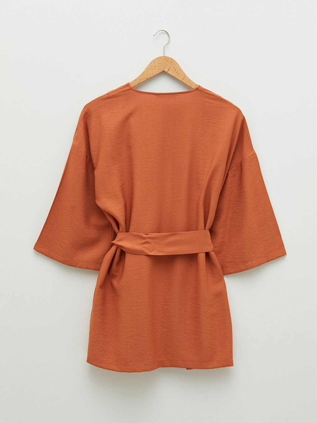 كيمونو بياقة شال سادة - للسيدات-6