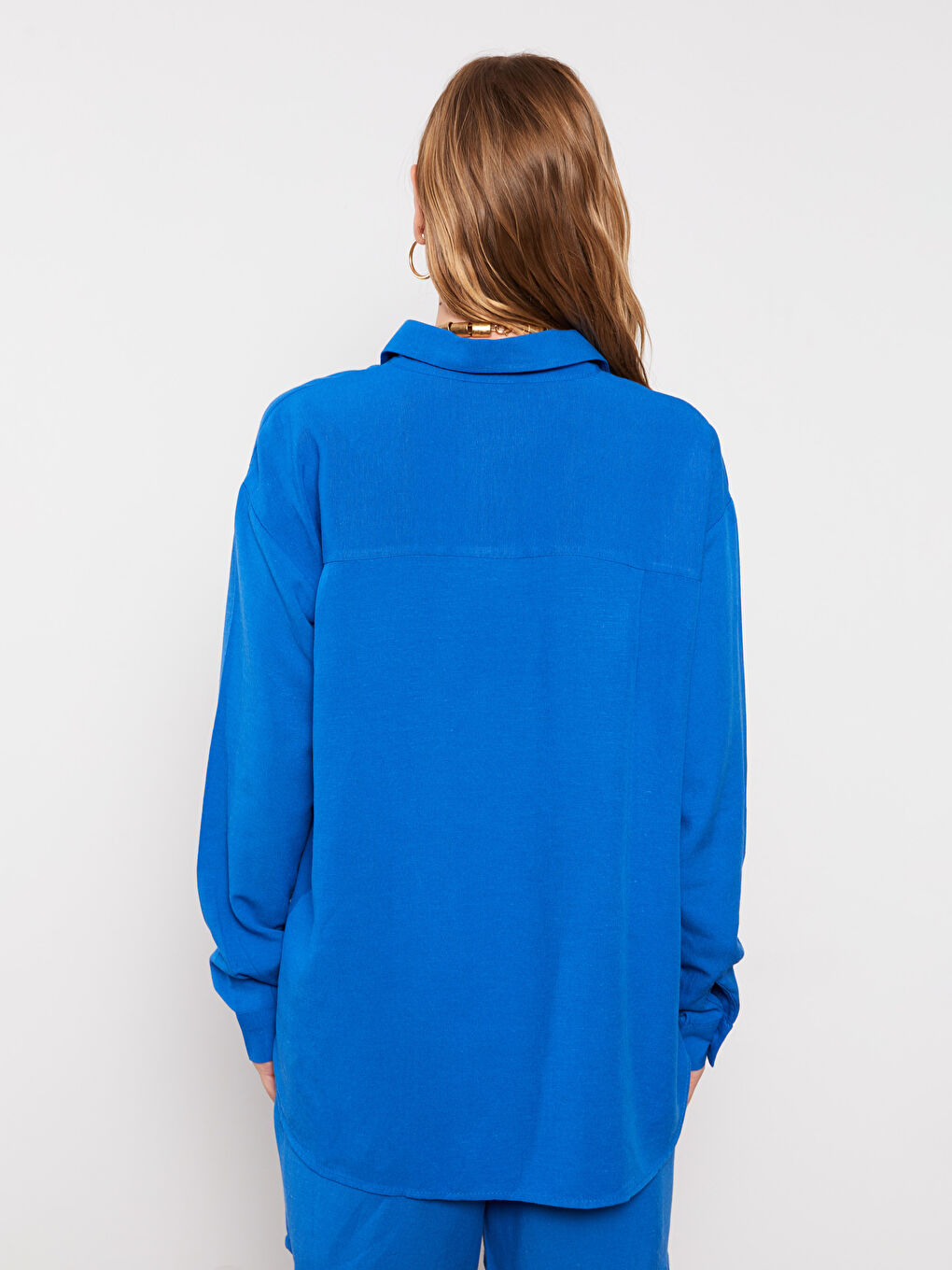 قميص حوامل بأكمام طويلة وقصة عادية بأزرار-6