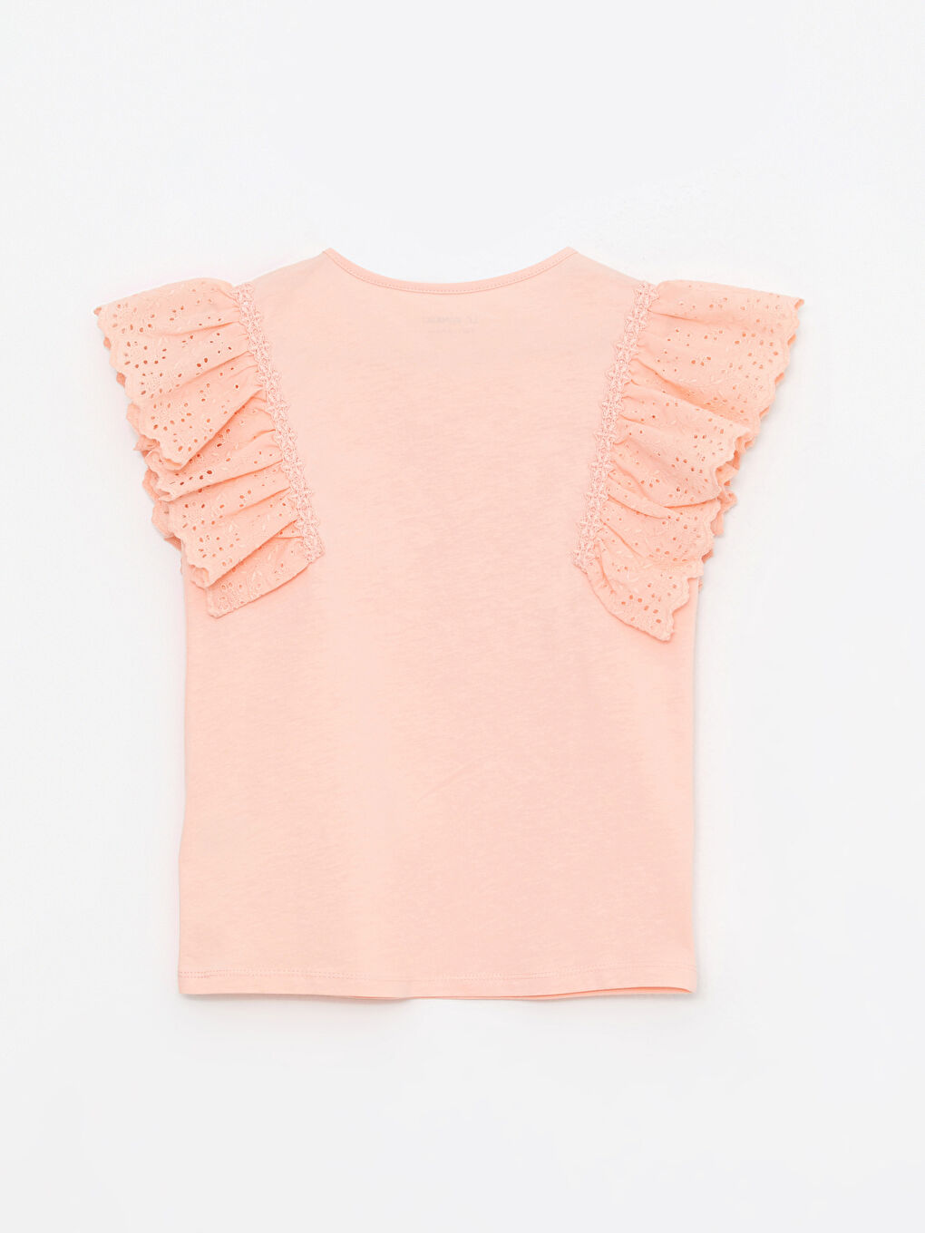 LCW Kids Crew Neck Scalloped Detailed Cotton Girls T-Shirt -S2HY46Z4-G6S