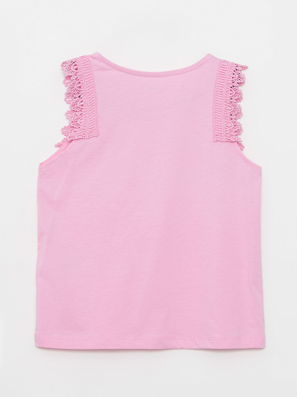 Pembe Bisiklet Yaka Baskılı Pamuklu Kız Çocuk Atlet-1