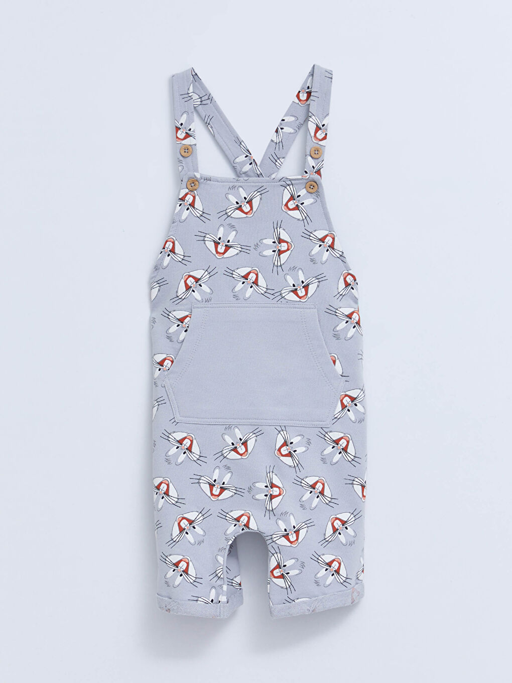 Gri Bugs Bunny Baskılı Erkek Bebek Salopet