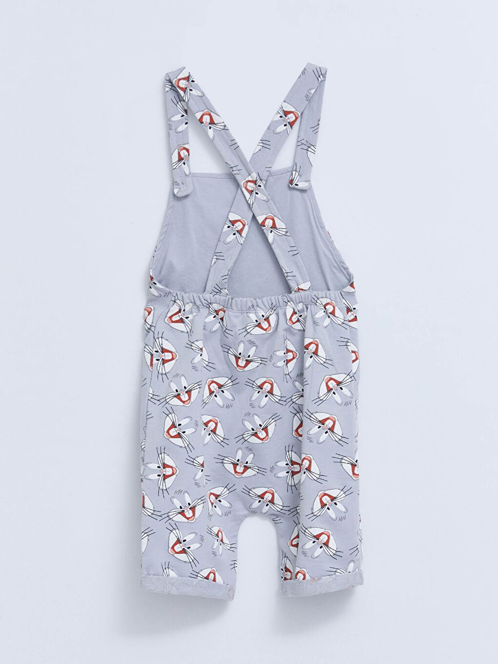 Gri Bugs Bunny Baskılı Erkek Bebek Salopet-1