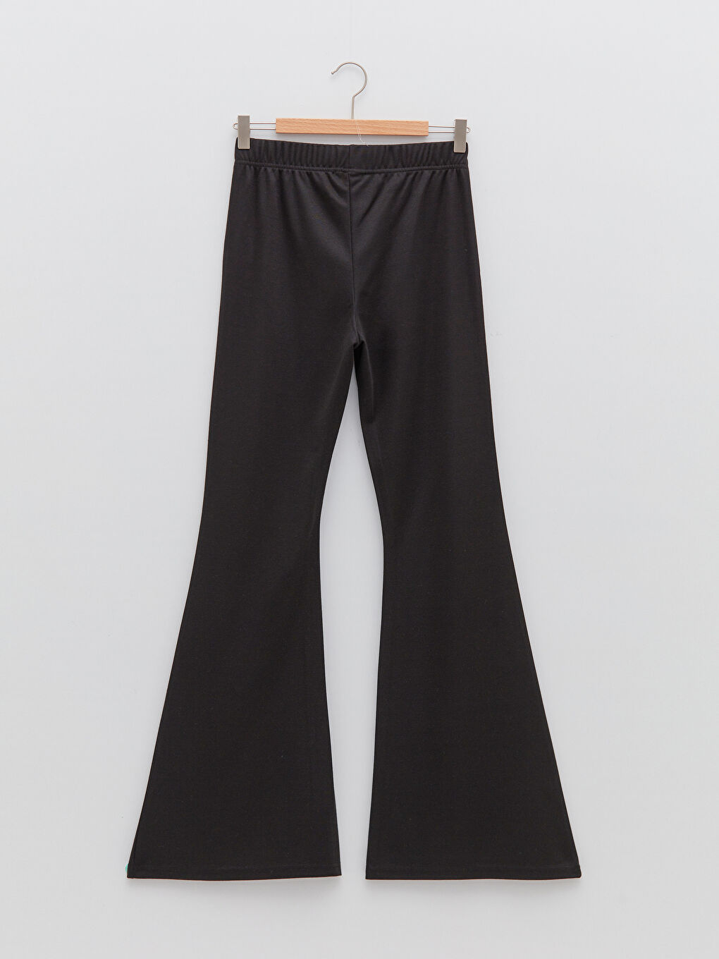 Siyah Beli Lastikli Düz İspanyol Paça Kadın Eşofman Altı-6