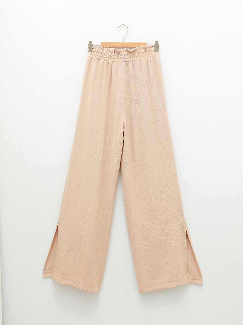 Pantaloni pentru Femei cu Talie Elastică, Croială Dreaptă cu Detaliu Fantă-6