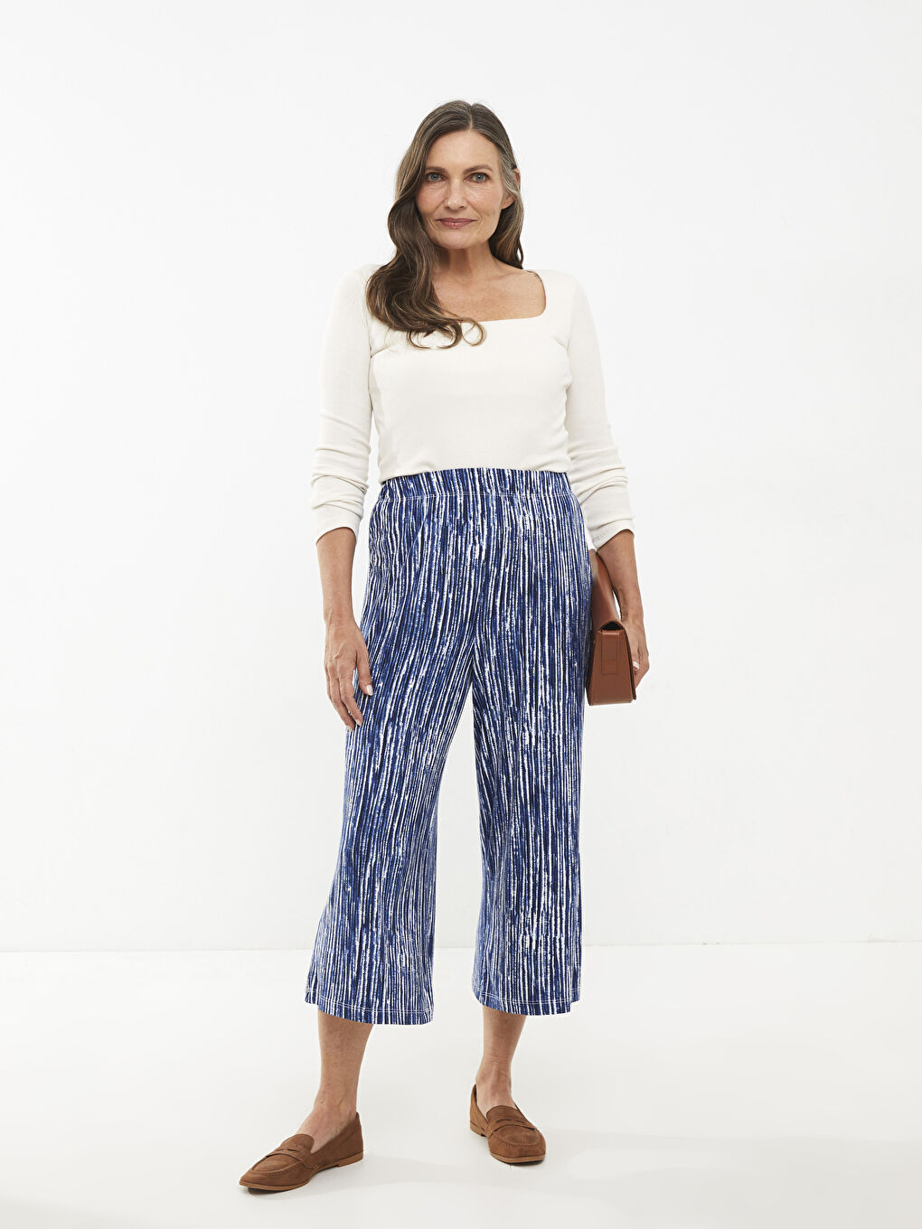 Women's Capri with Elastic Waist Pattern -S2I046Z8-LS3