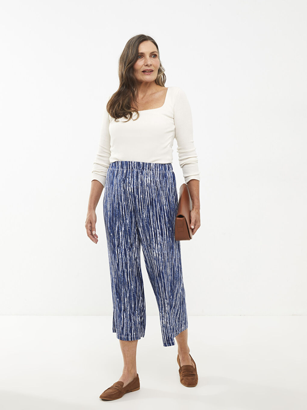 Women's Capri with Elastic Waist Pattern -S2I046Z8-LS3