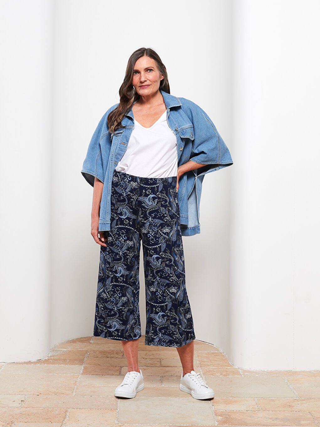 Standard Fit Patterned Women's Capri -S2I046Z8-LSJ
