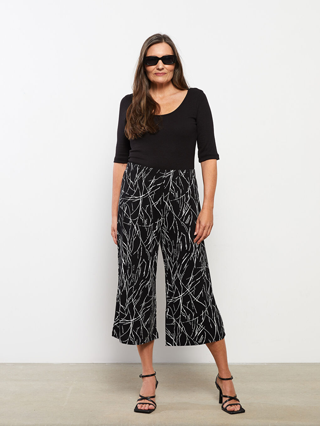 Standard Fit Patterned Women's Capri -S2I046Z8-LQJ