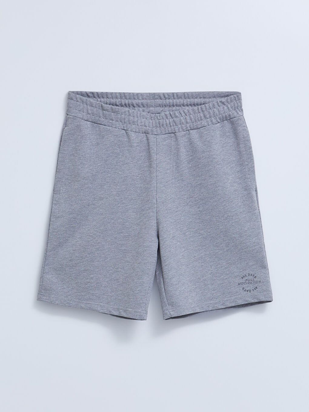 Gri Standart Kalıp Baskılı Erkek Spor Şort-5