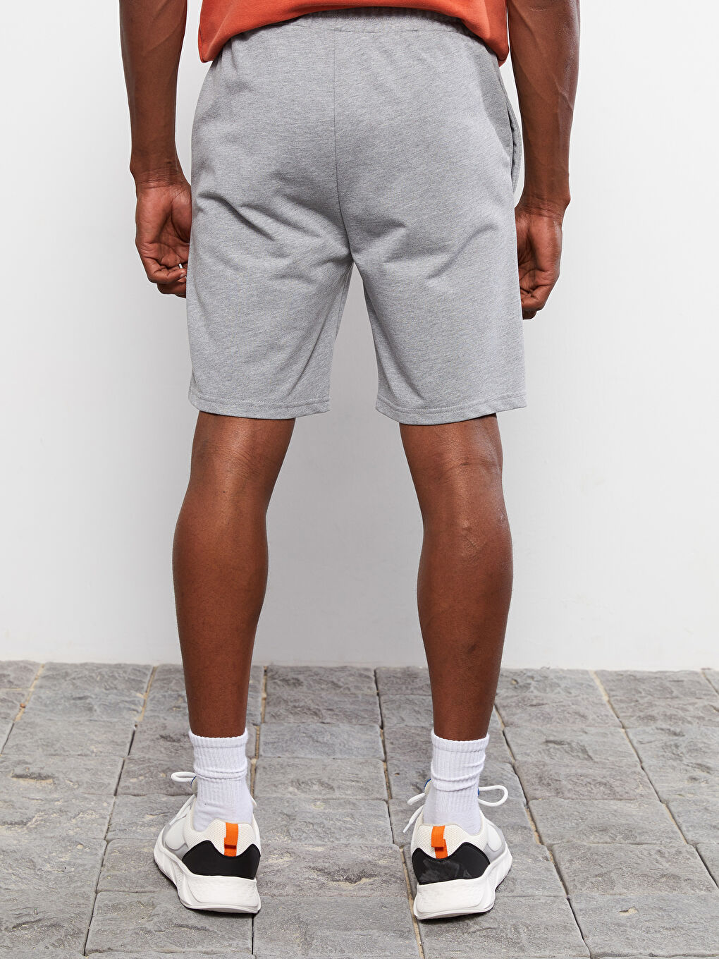 Gri Standart Kalıp Baskılı Erkek Spor Şort-4