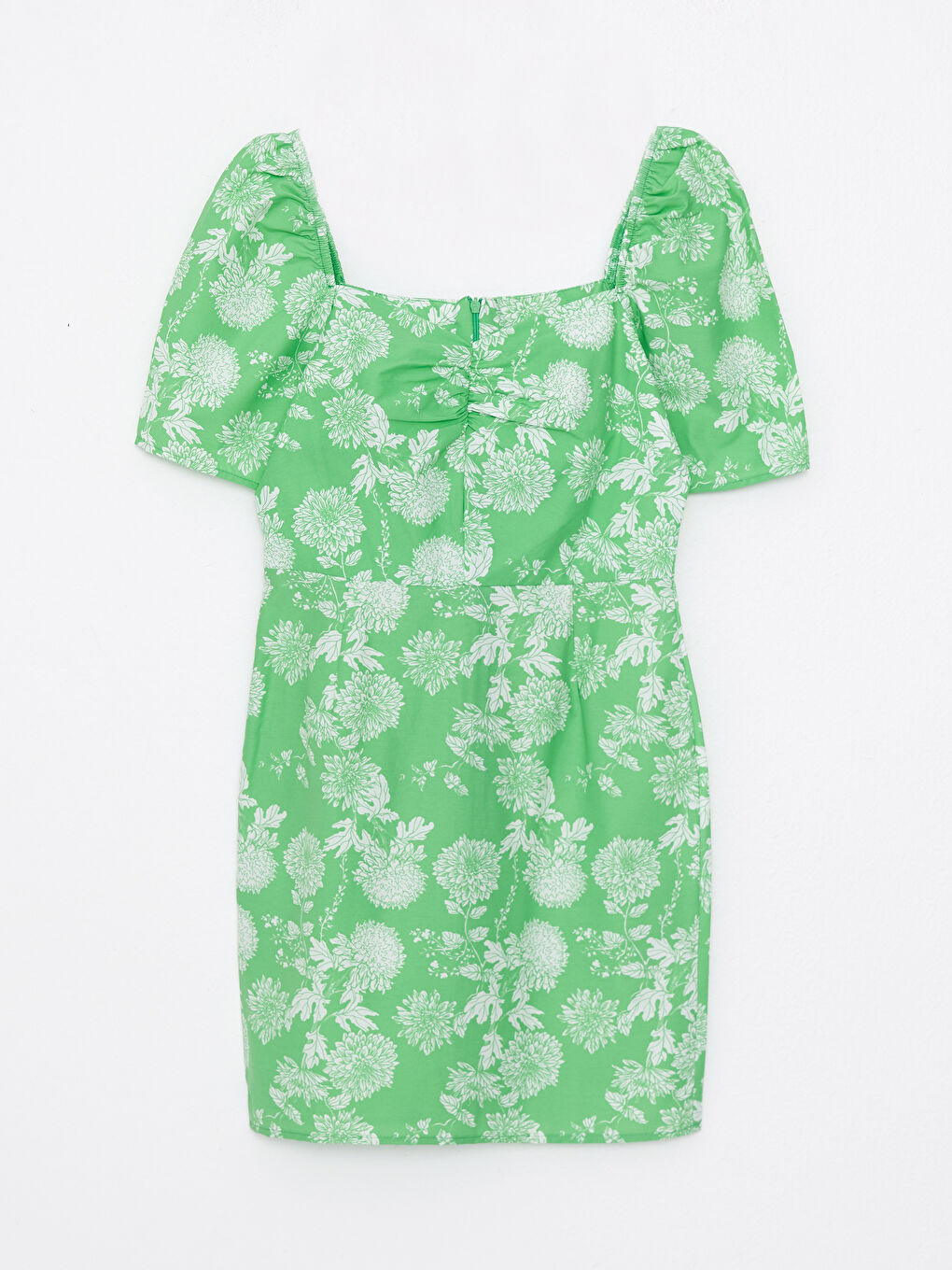 Sweetheart Neck Floral Short Sleeve Poplin Women's Dress -S2I060Z8-LRP