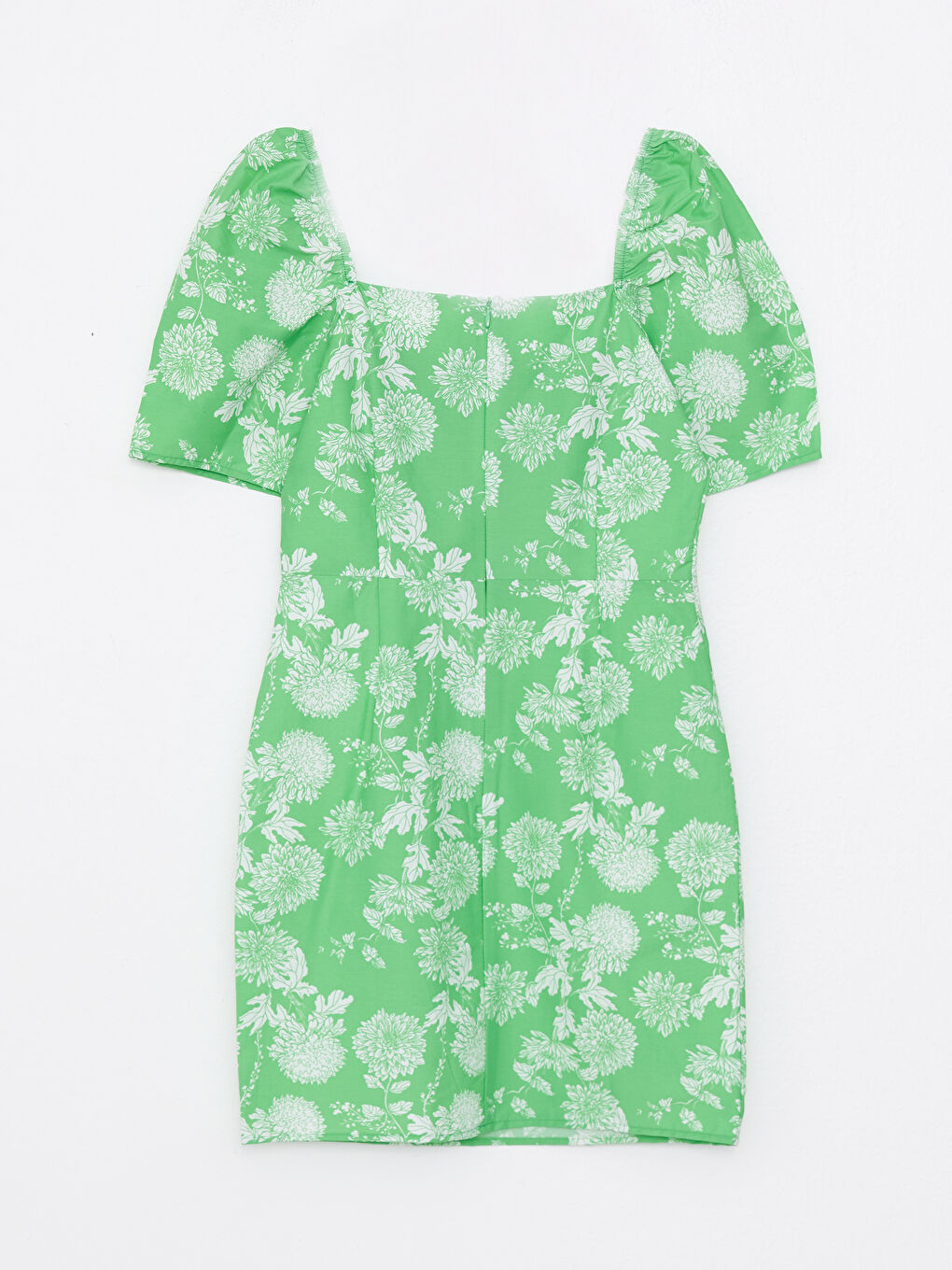 Sweetheart Neck Floral Short Sleeve Poplin Women's Dress -S2I060Z8-LRP