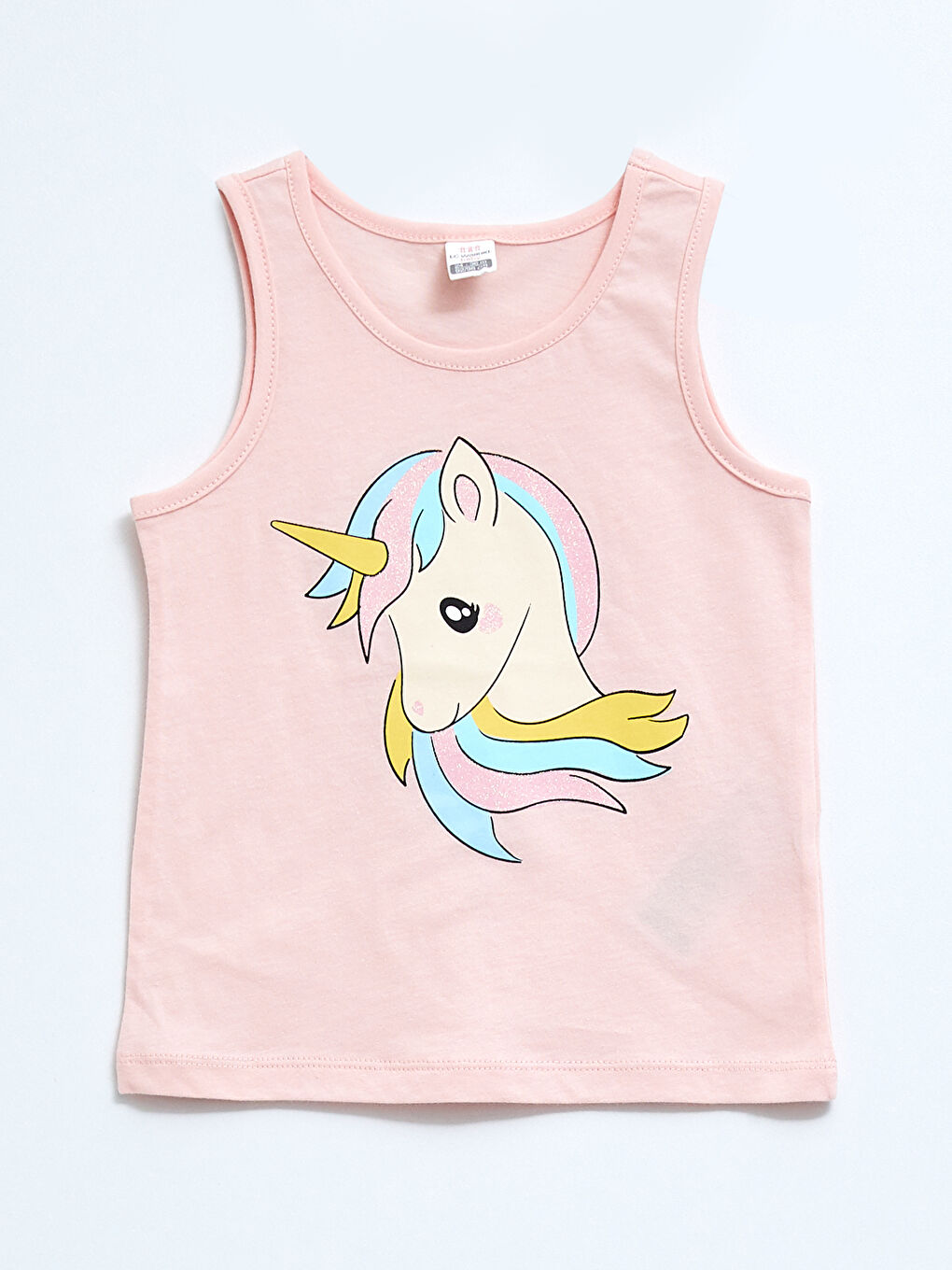 ياقة دائرية قطن مطبوع قميص داخلي بدون أكمام بنات رضع - مجموعتين-1