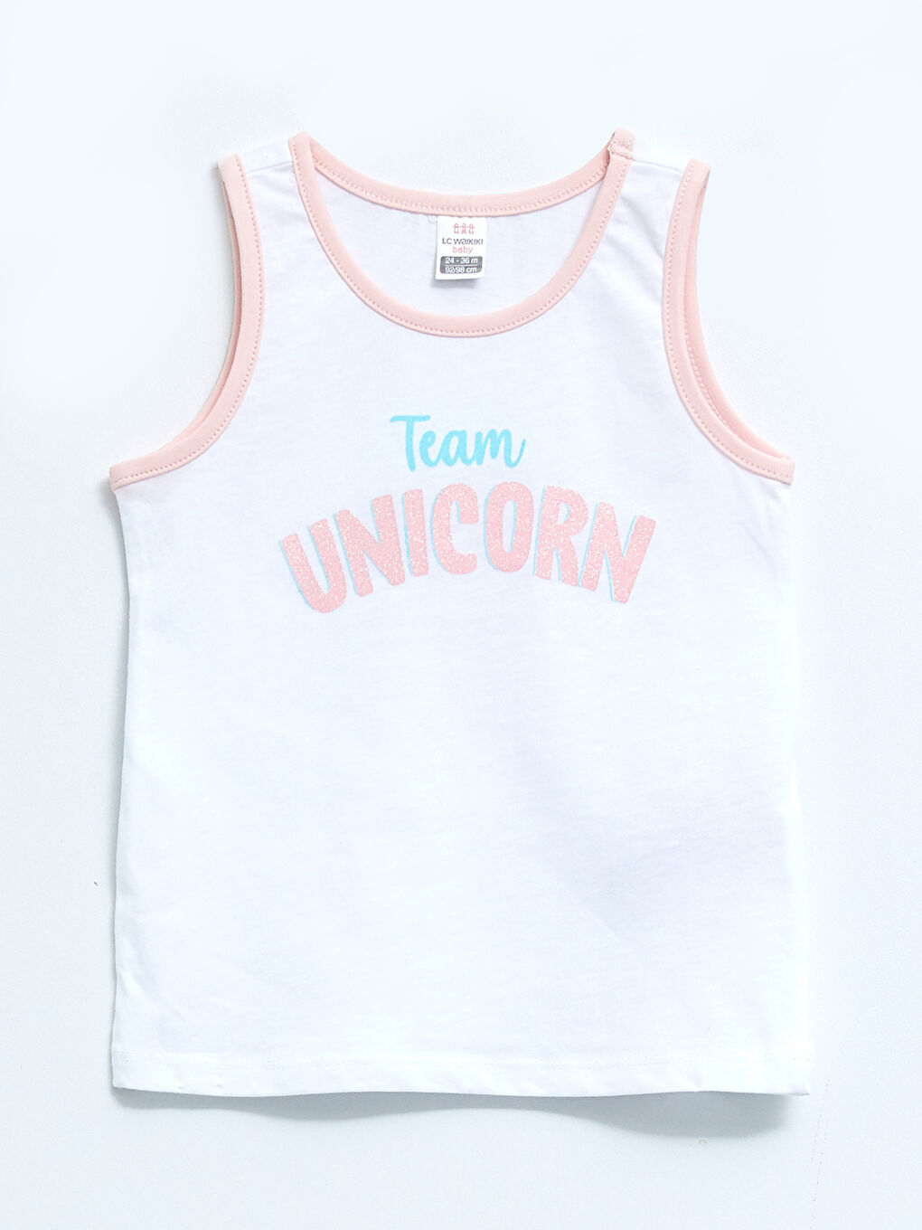 ياقة دائرية قطن مطبوع قميص داخلي بدون أكمام بنات رضع - مجموعتين-2