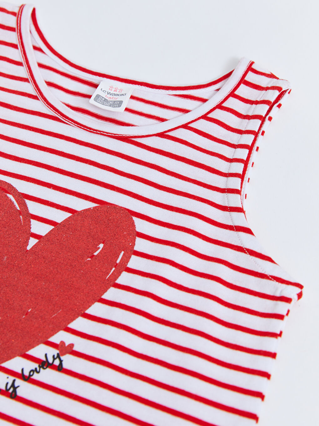 Kırmızı Bisiklet Yaka Baskılı Kız Bebek Atlet 2'li-3