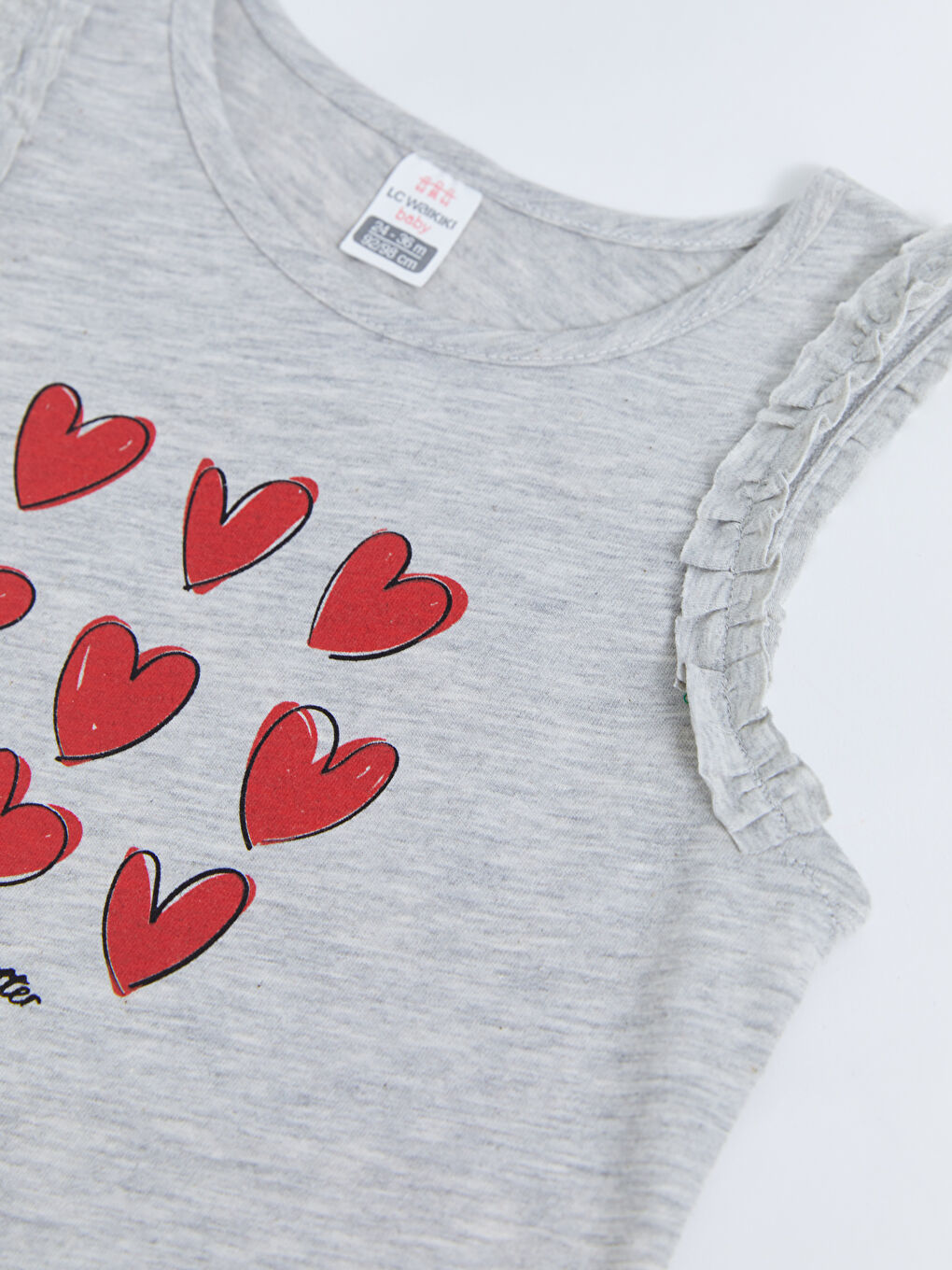 Kırmızı Bisiklet Yaka Baskılı Kız Bebek Atlet 2'li-4