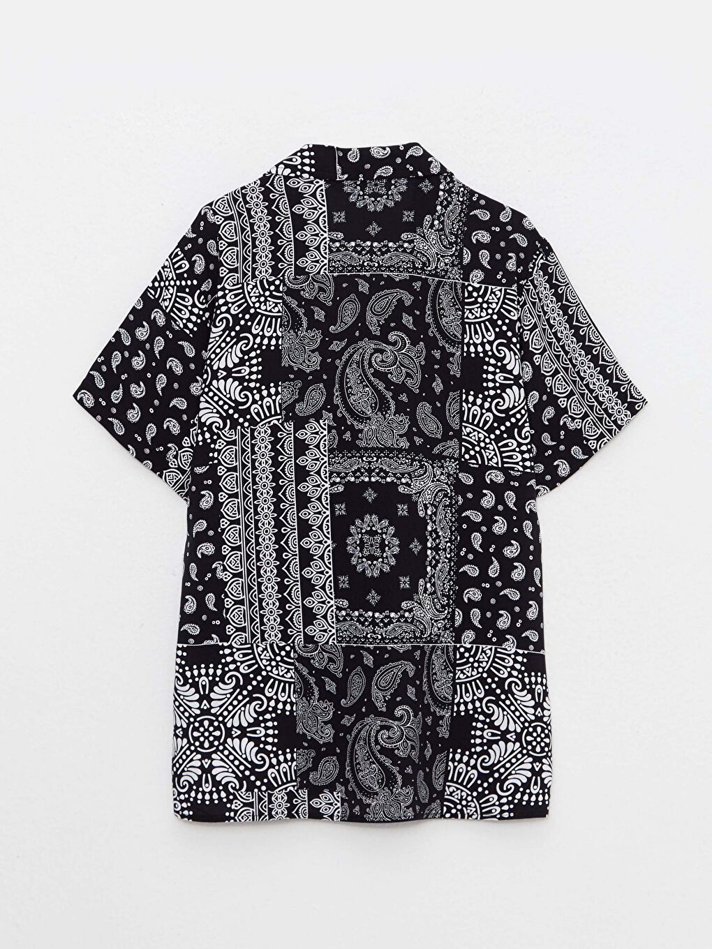 Patterned Short Sleeve Viscose Boy Shirt -S2I070Z4-LQJ