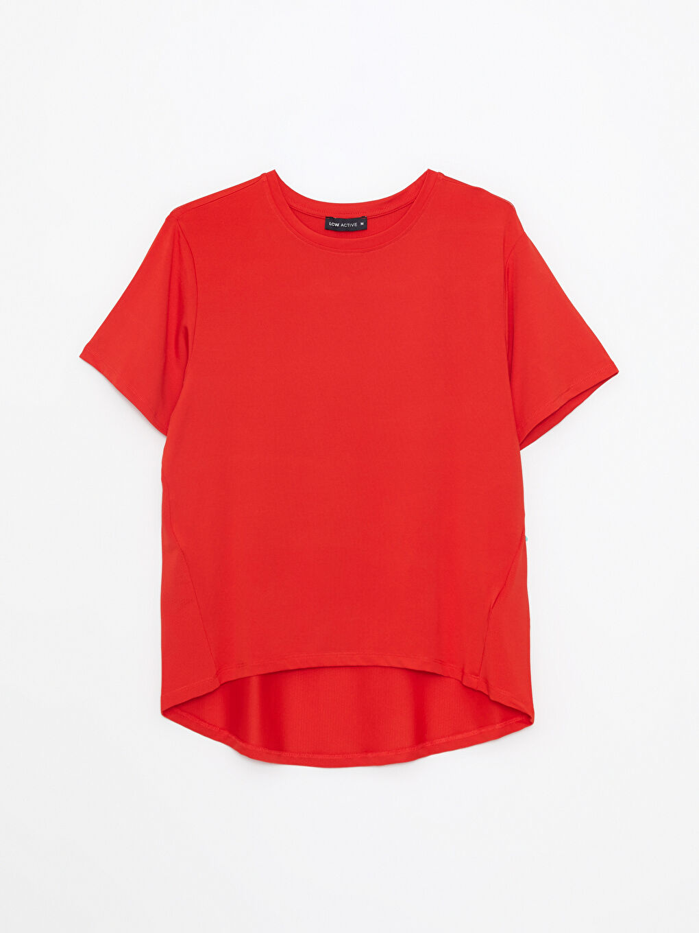 Turuncu Bisiklet Yaka Düz Kısa Kollu Kadın Tişört-5