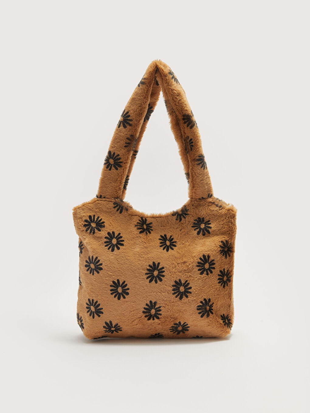 Kahverengi Desenli Kadın Kürk Omuz Çantası-3