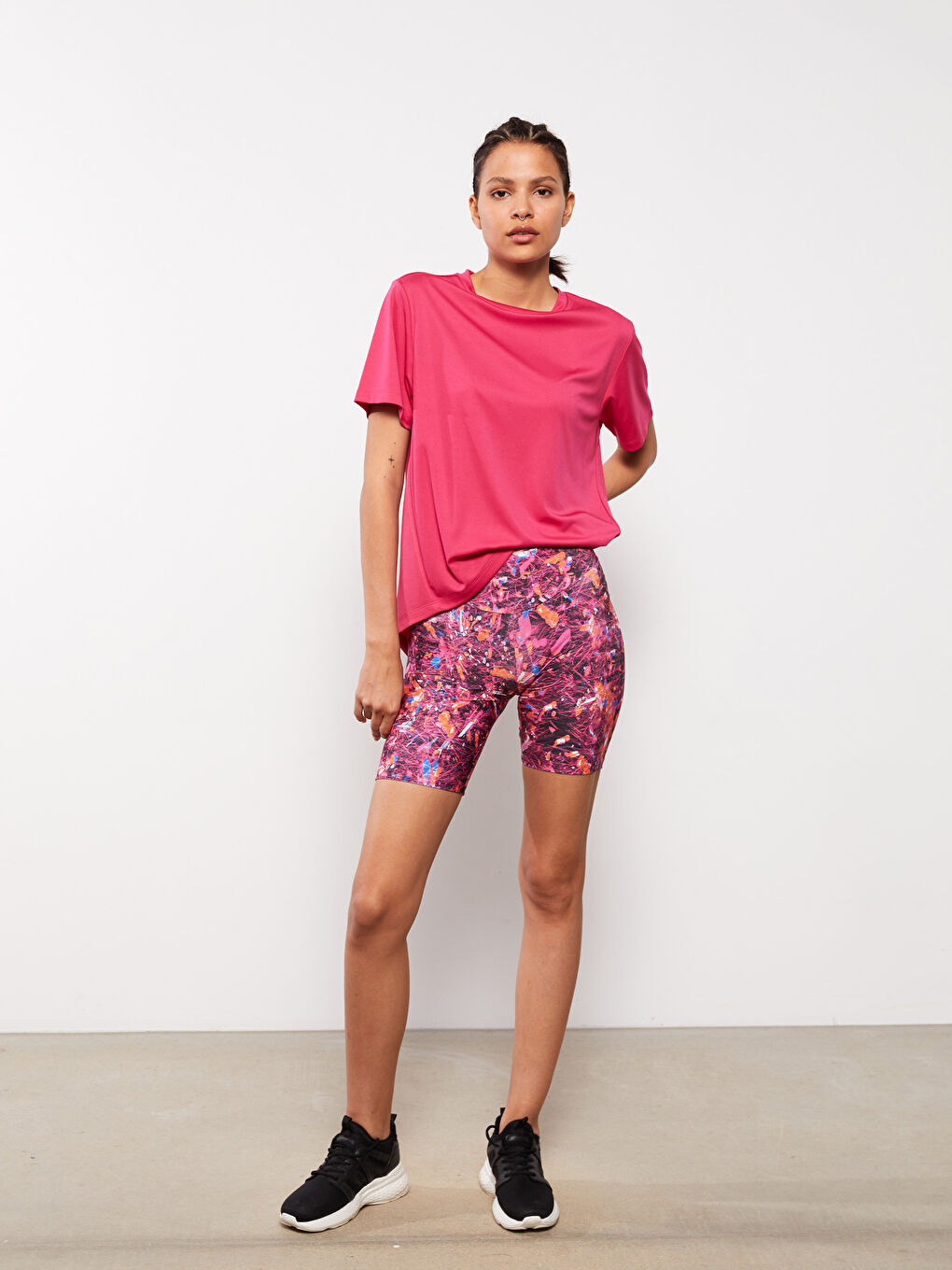 XSIDE ACTIVE Elastic Waist Patterned Women's Sports Shorts Tights -S2I146Z8-F9C