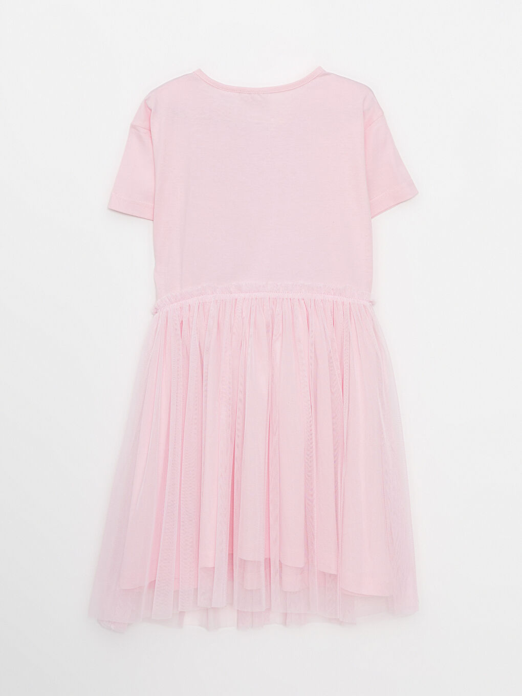 Crew Neck Marie Printed Short Sleeve Girls Dress-1