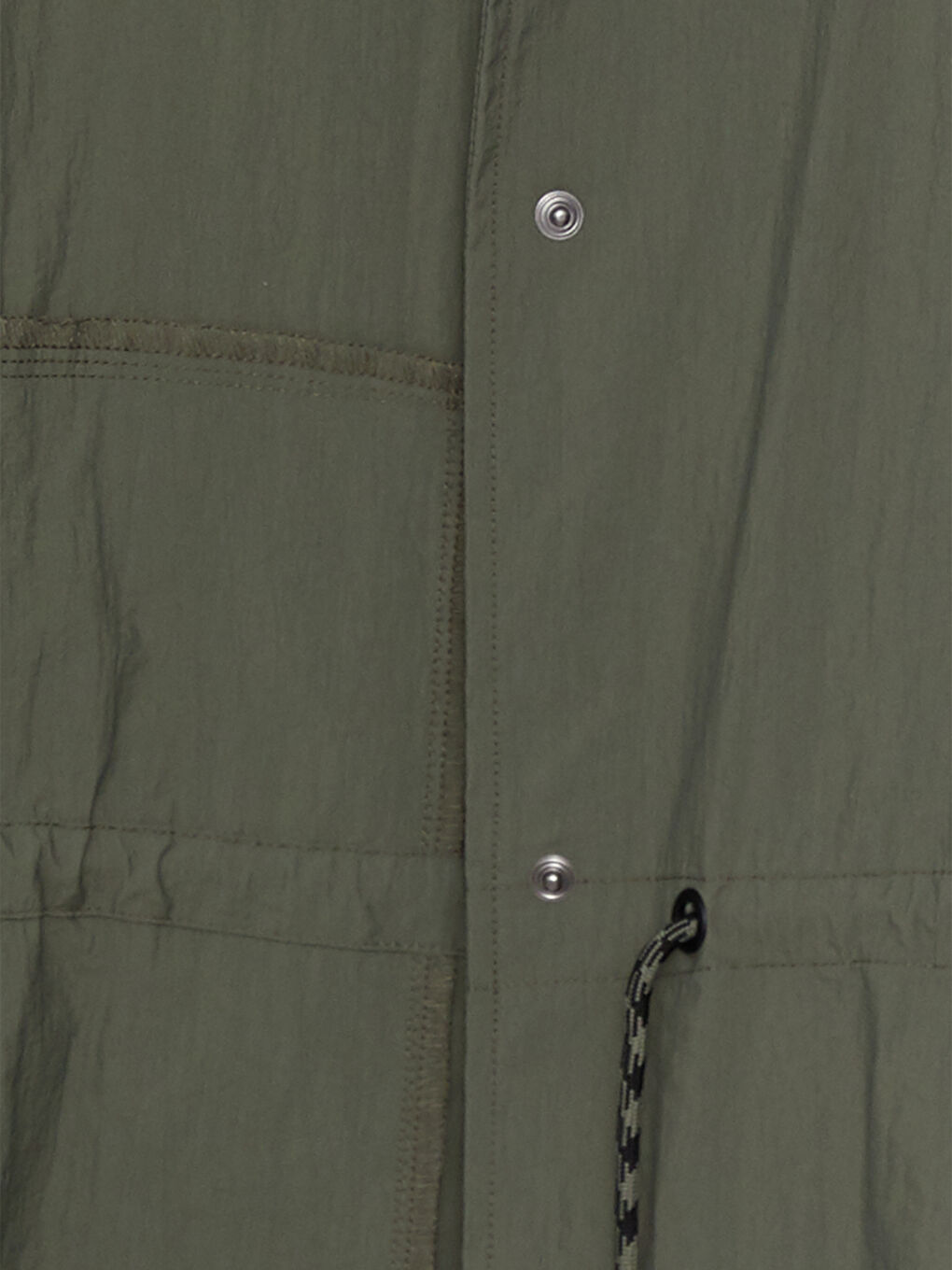 Haki Kapüşonlu Düz Uzun Kollu Kadın Mont ve Çanta-10