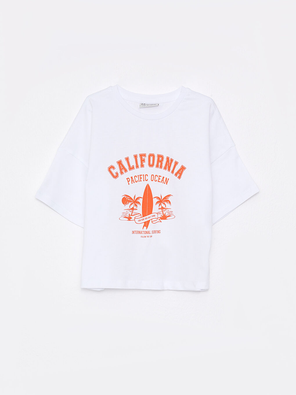 Crew Neck Printed Short Sleeve Cotton Girl T-shirt -S2I183Z4-R9K