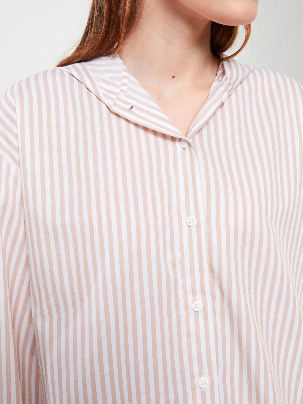 Hooded Striped Long Sleeve Oversize Women's Tunic-2