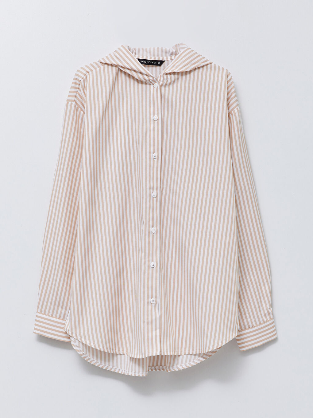 Hooded Striped Long Sleeve Oversize Women's Tunic-4