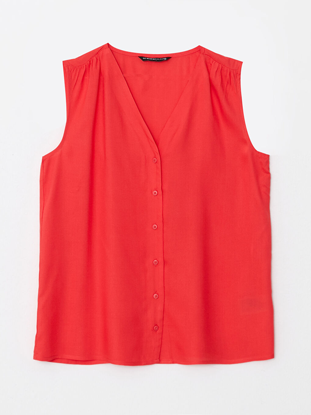 LCWAIKIKI Classic V-Neck Straight Sleeveless Viscose Women's Shirt -S2I201Z8-GQA