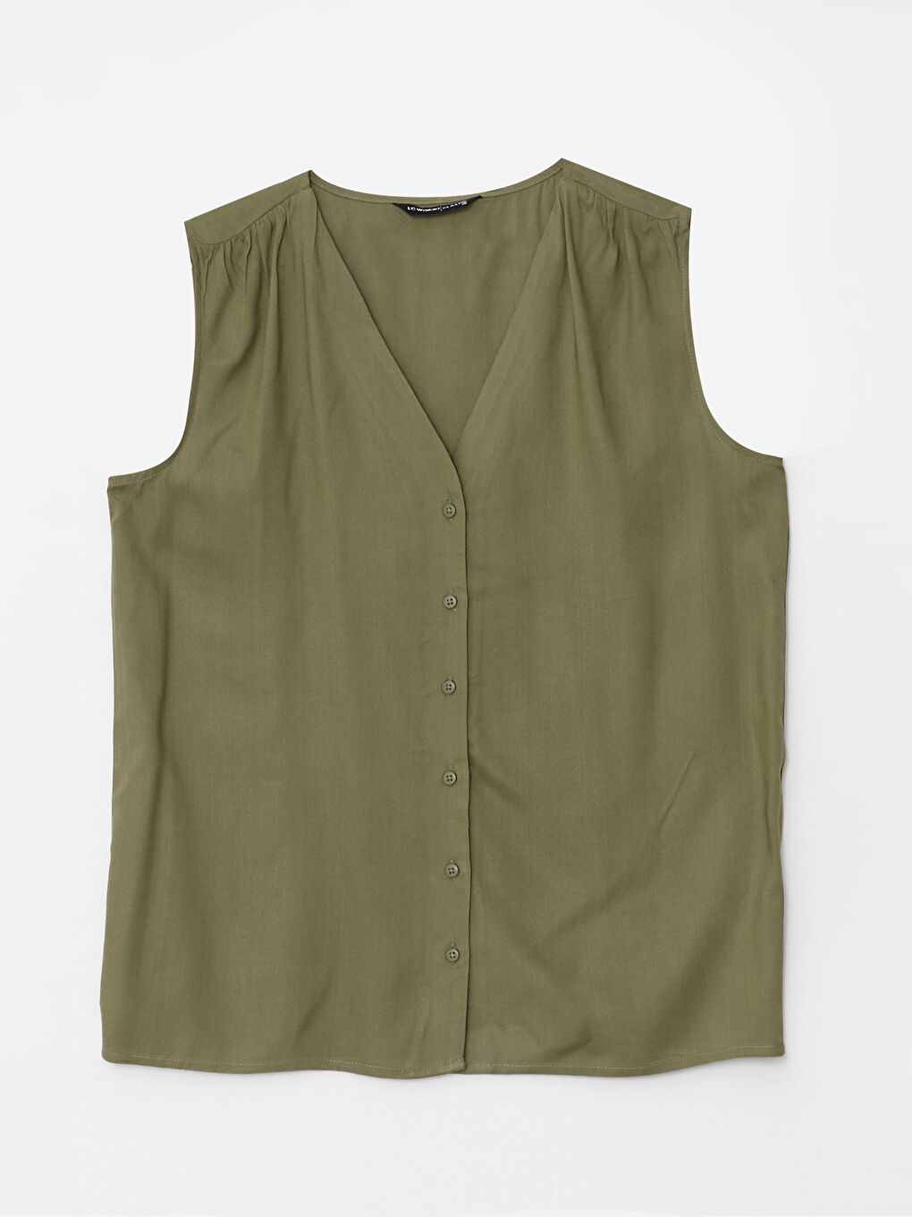 LCWAIKIKI Classic V-Neck Straight Sleeveless Viscose Women's Shirt -S2I201Z8-GYA