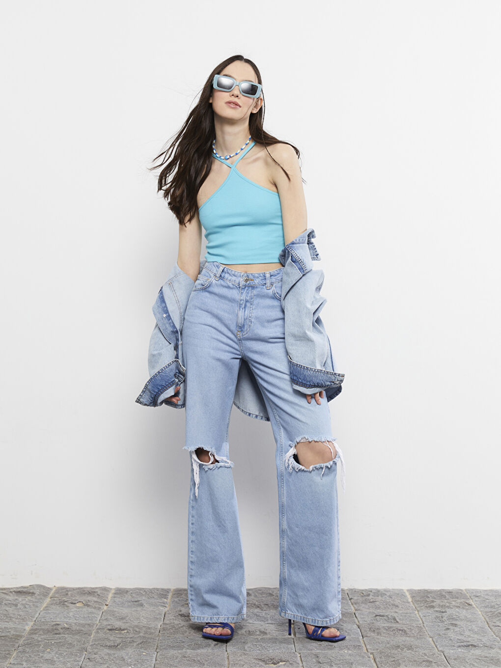 نساء حمالة العنق مستقيم بلا كم كروب