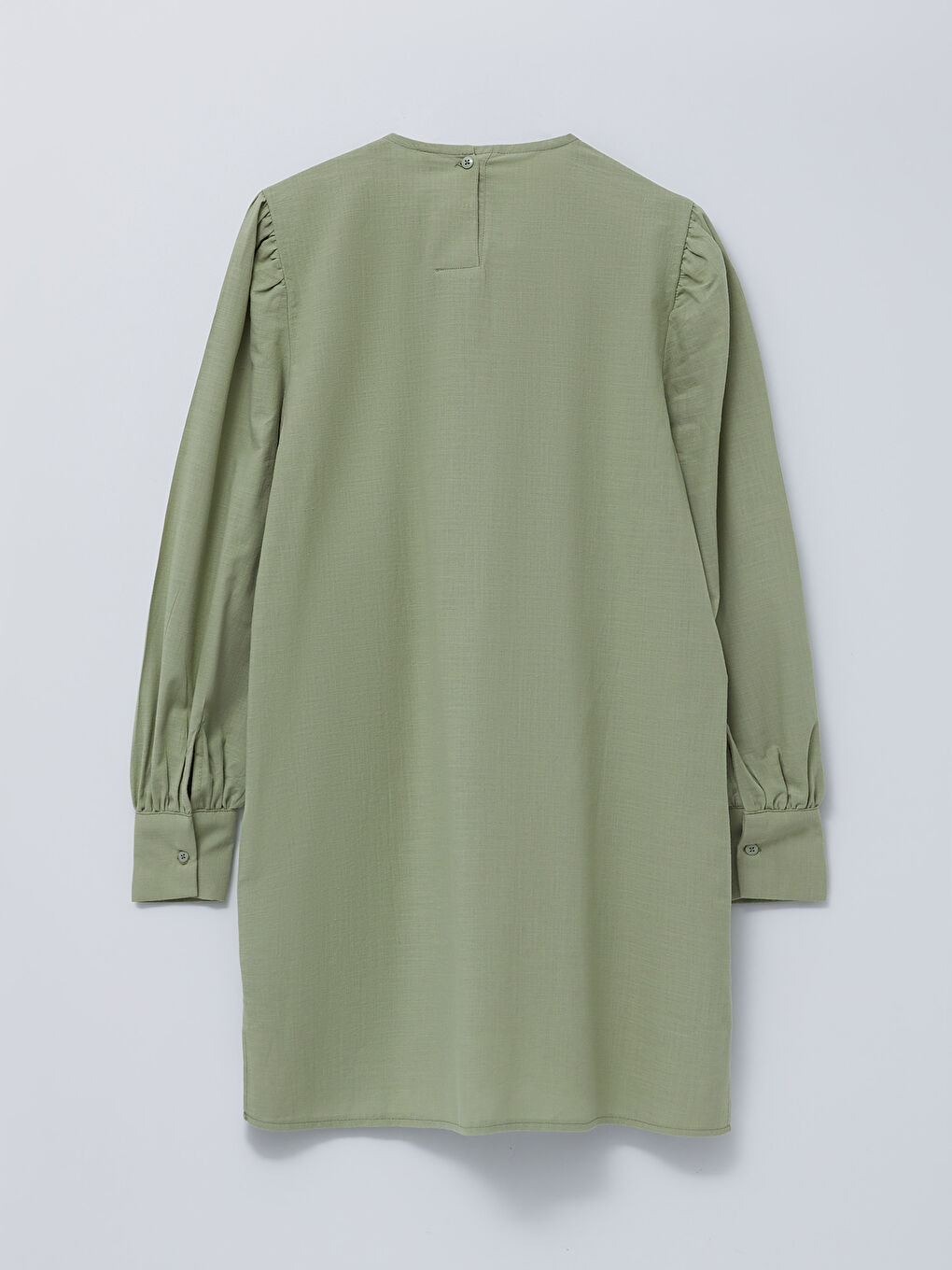 Crew Neck Straight Long Sleeve Oversize Poplin Women's Tunic-5