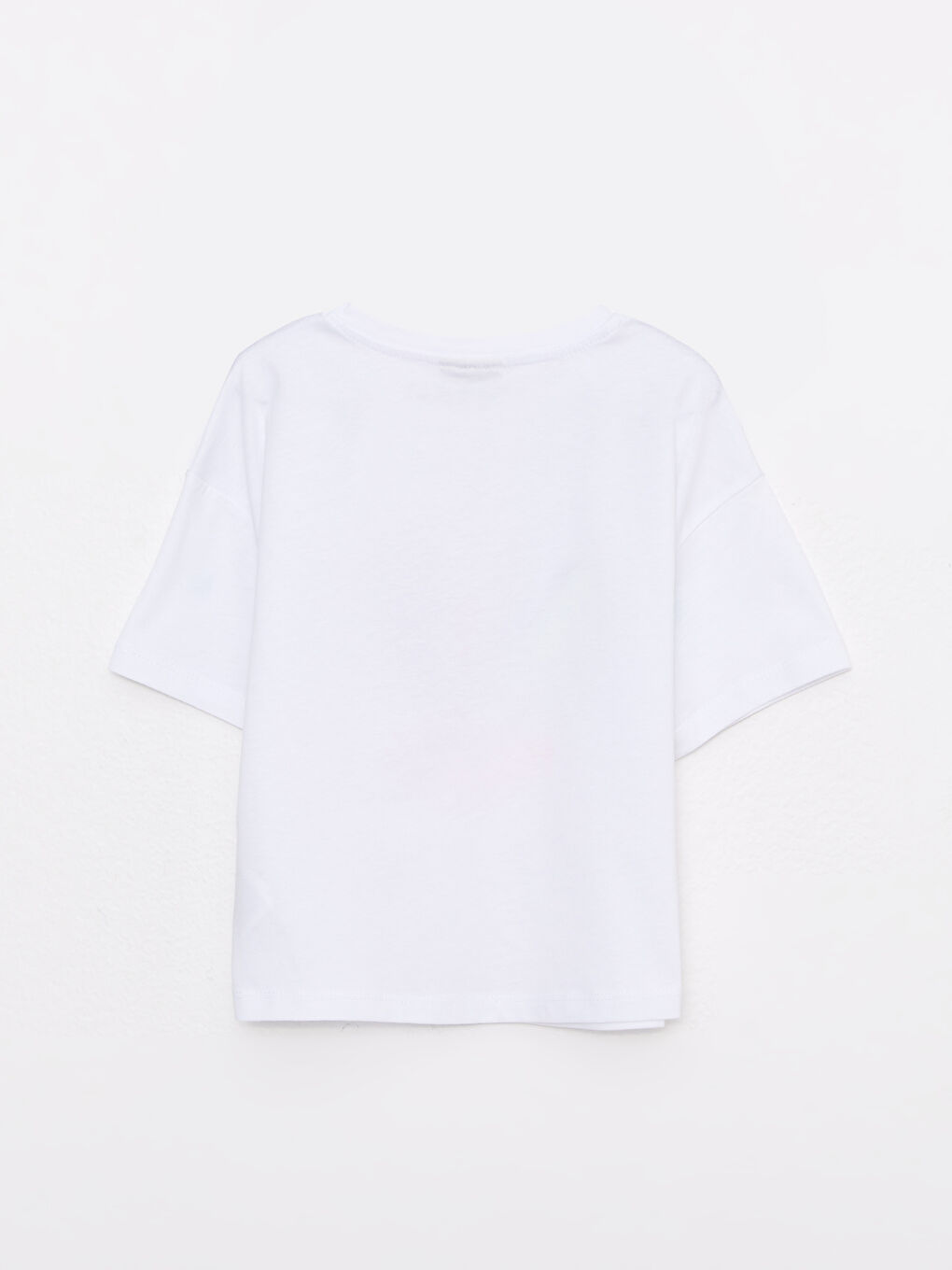 Хлопковая футболка с короткими рукавами, с круглым вырезом и принтом для девочек-1