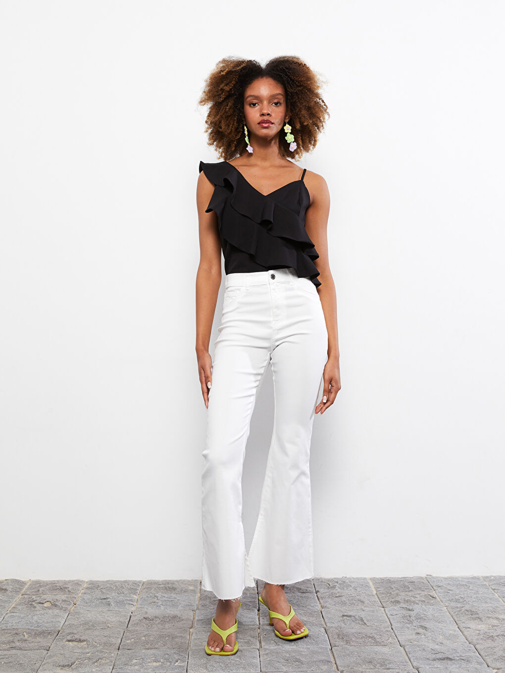 Блузка с V-образным вырезом, однотонная, с ремешками для женщин-2