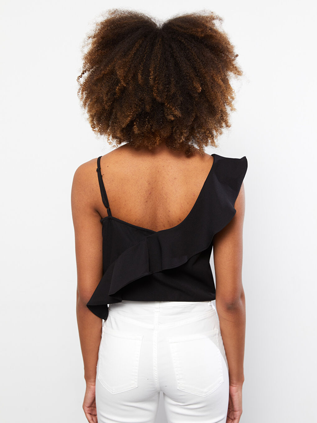 Блузка с V-образным вырезом, однотонная, с ремешками для женщин-4