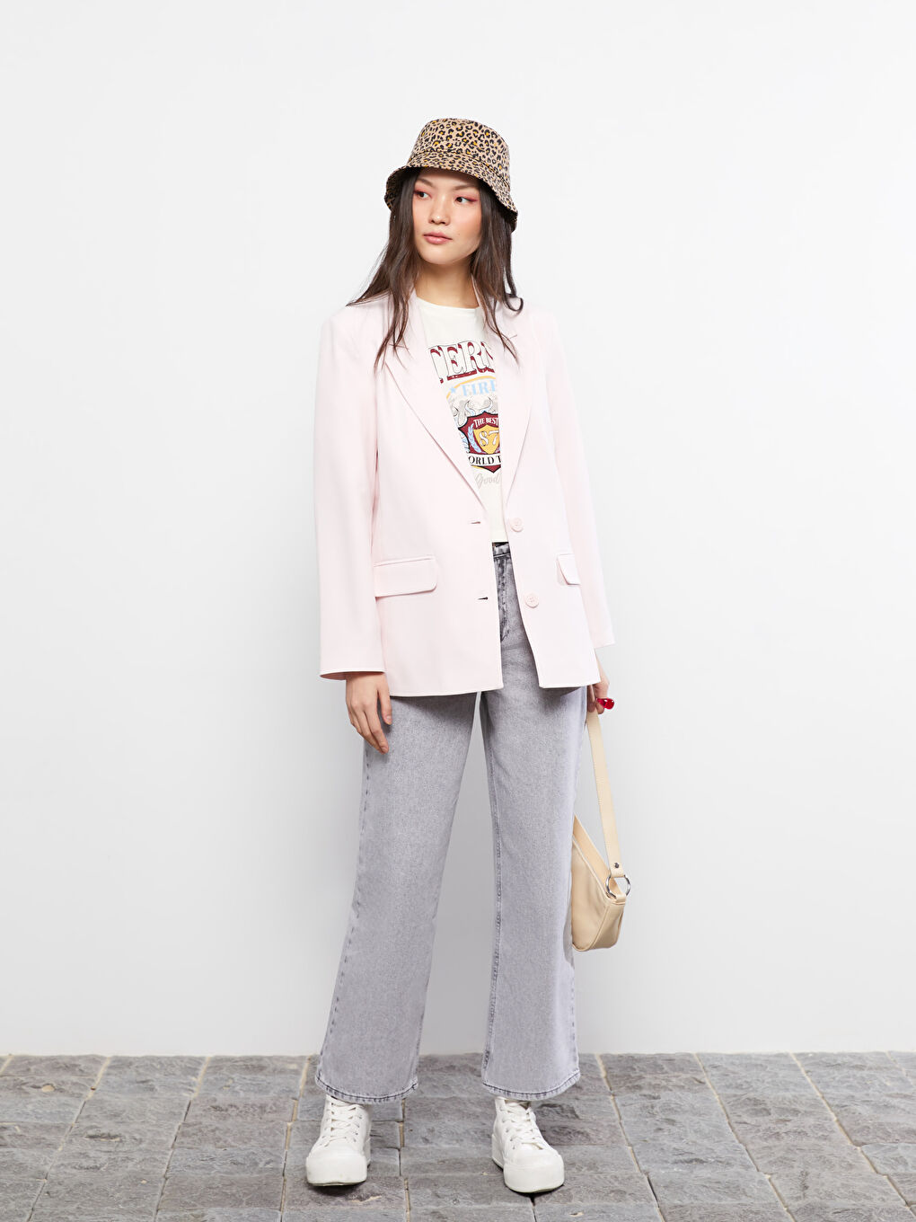 LCW Vision Veste Blazer à Boutons Manches Longues Régulier pour Femmes -S2I268Z8-JH3