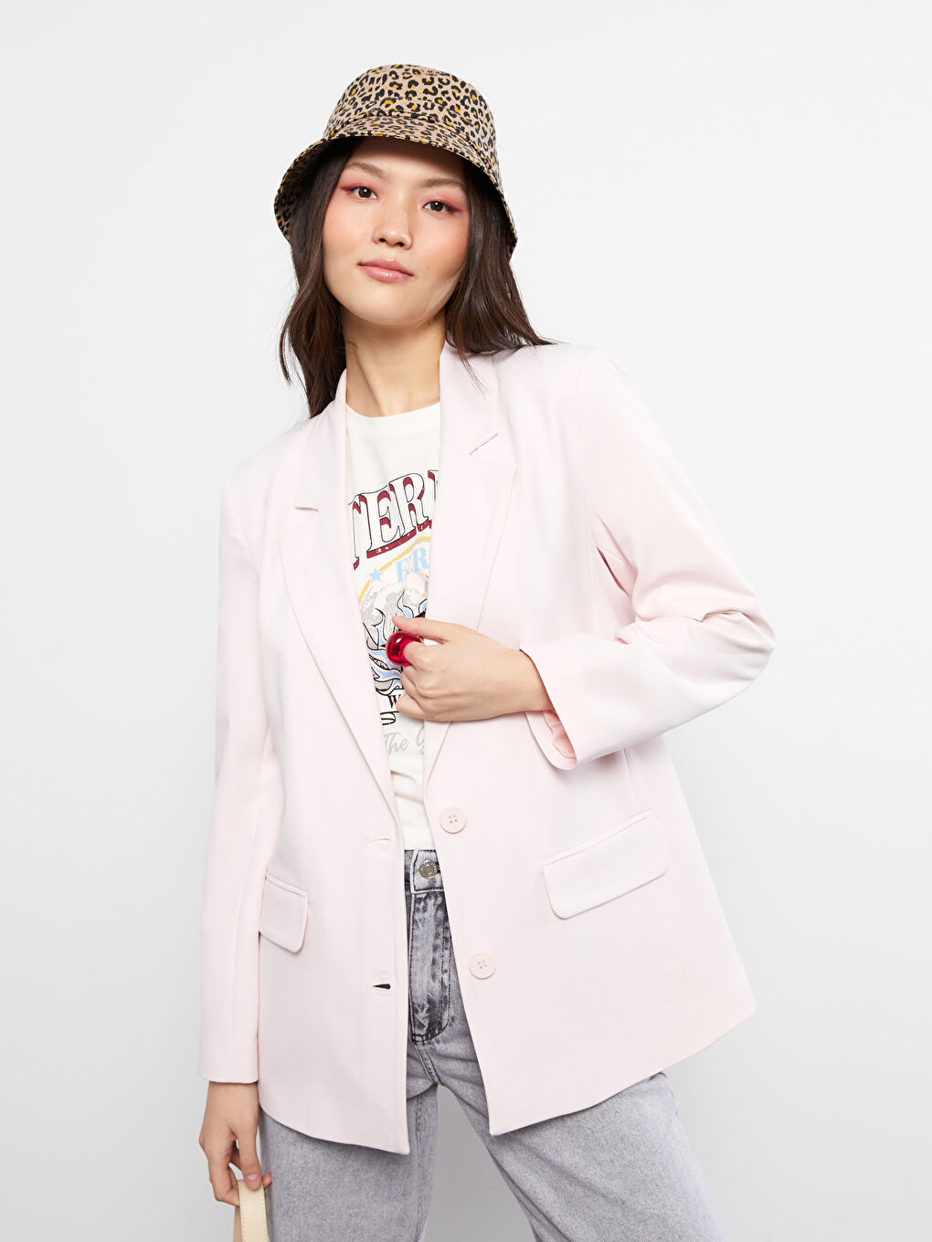 LCW Vision Veste Blazer à Boutons Manches Longues Régulier pour Femmes -S2I268Z8-JH3