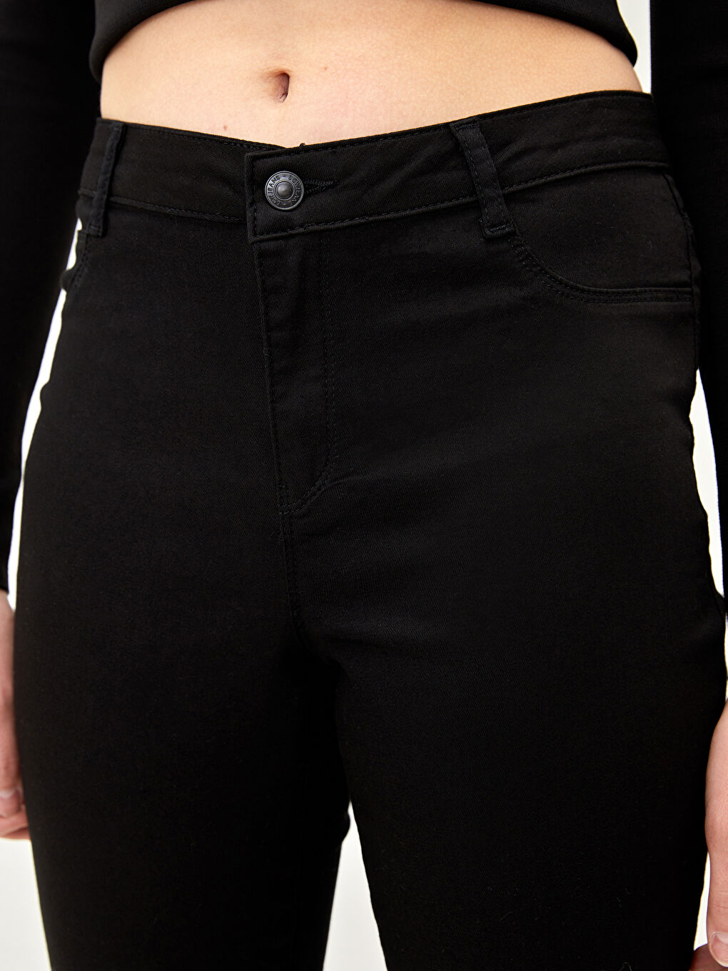 Siyah Yüksek Bel Jüpiter Süper Skinny Fit Kadın Jean Pantolon-1