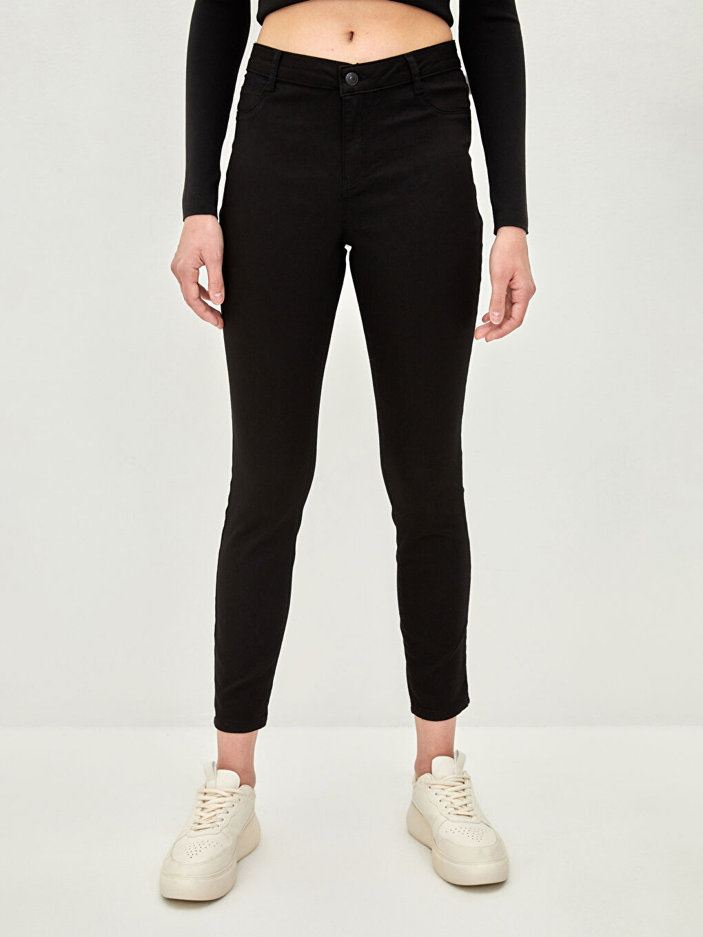 Siyah Yüksek Bel Jüpiter Süper Skinny Fit Kadın Jean Pantolon-2