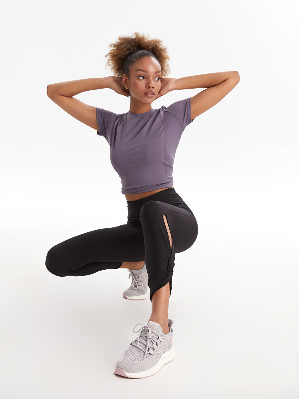 Women's Elasticated Waist Plain Sports Leggings -S2I280Z8-RQN