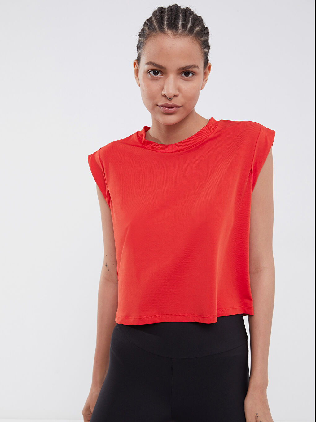 Crew Neck Printed Short Sleeve Women's Sports T-Shirt-1