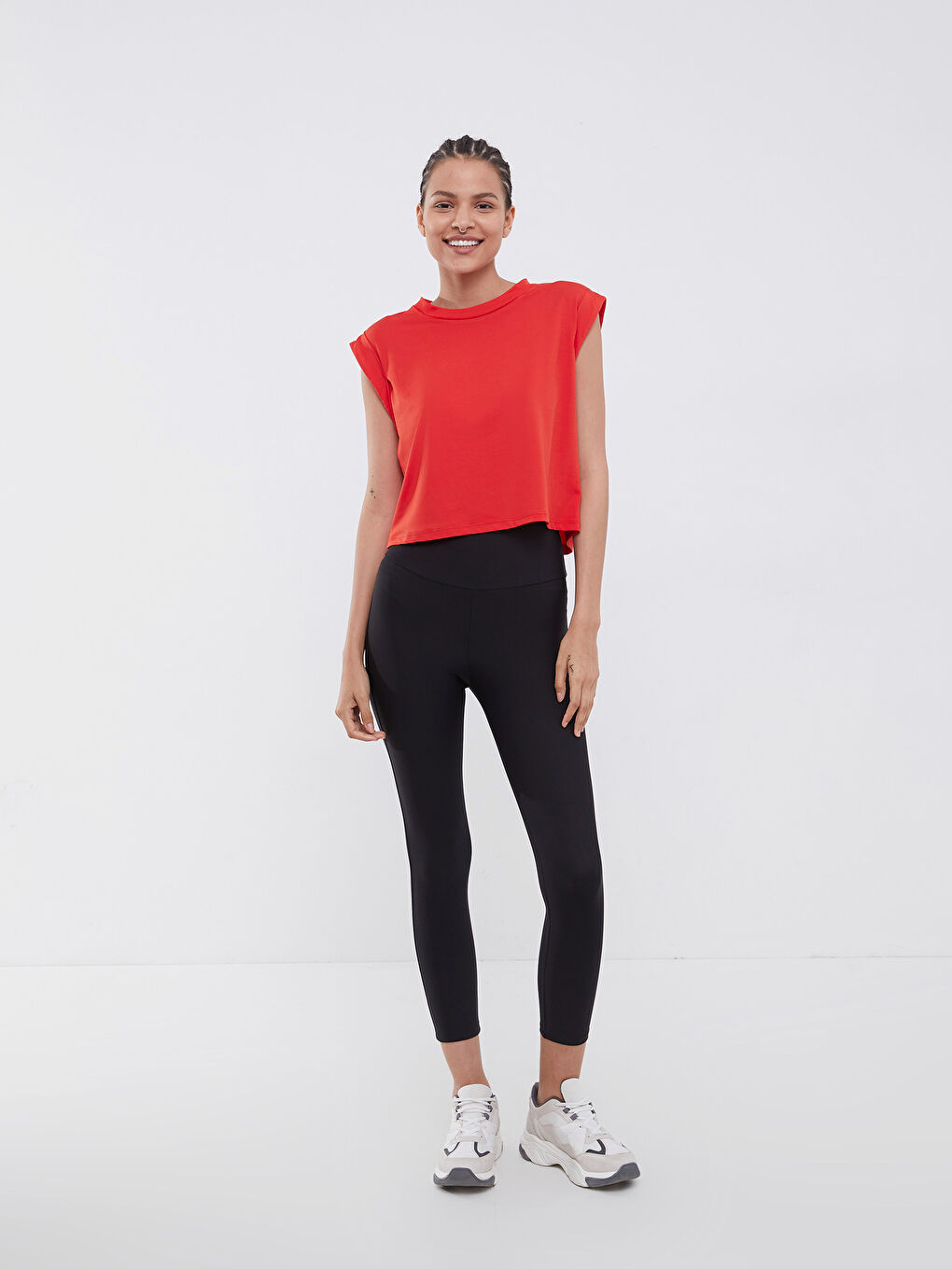 Crew Neck Printed Short Sleeve Women's Sports T-Shirt-2