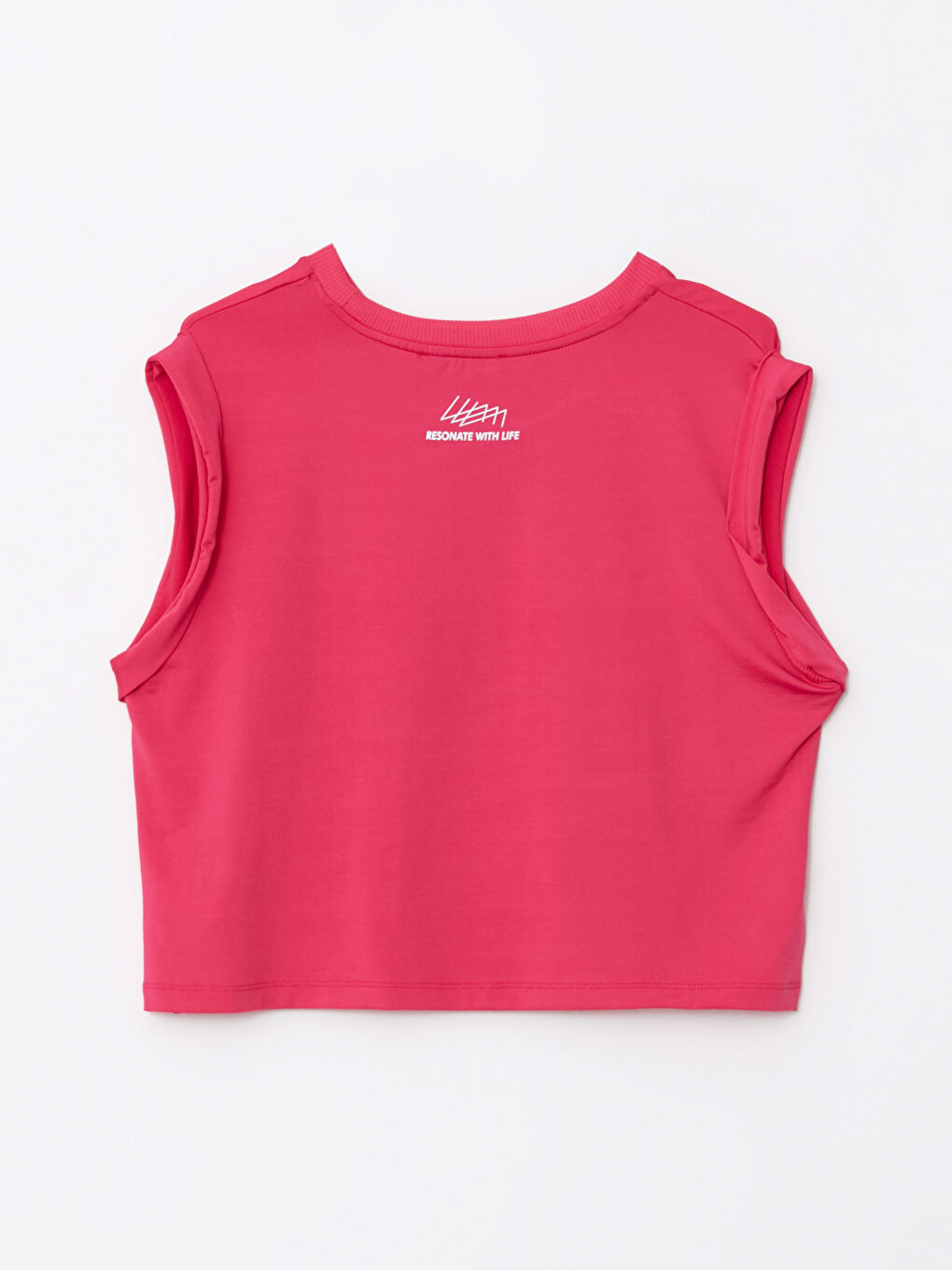 Fuşya Bisiklet Yaka Baskılı Kısa Kollu Kadın Spor Tişört-6