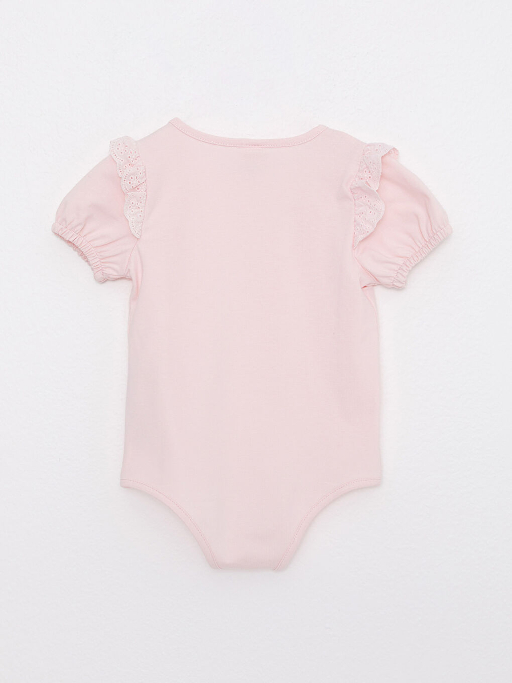 Crew Neck Short Sleeve Cotton Baby Girl Snap Bodysuit-1