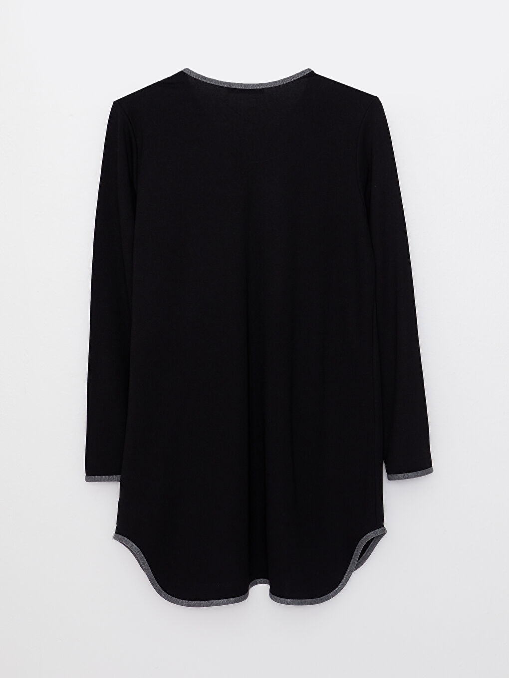 Siyah Şal Yaka Düz Uzun Kollu Kadın Hırka-7