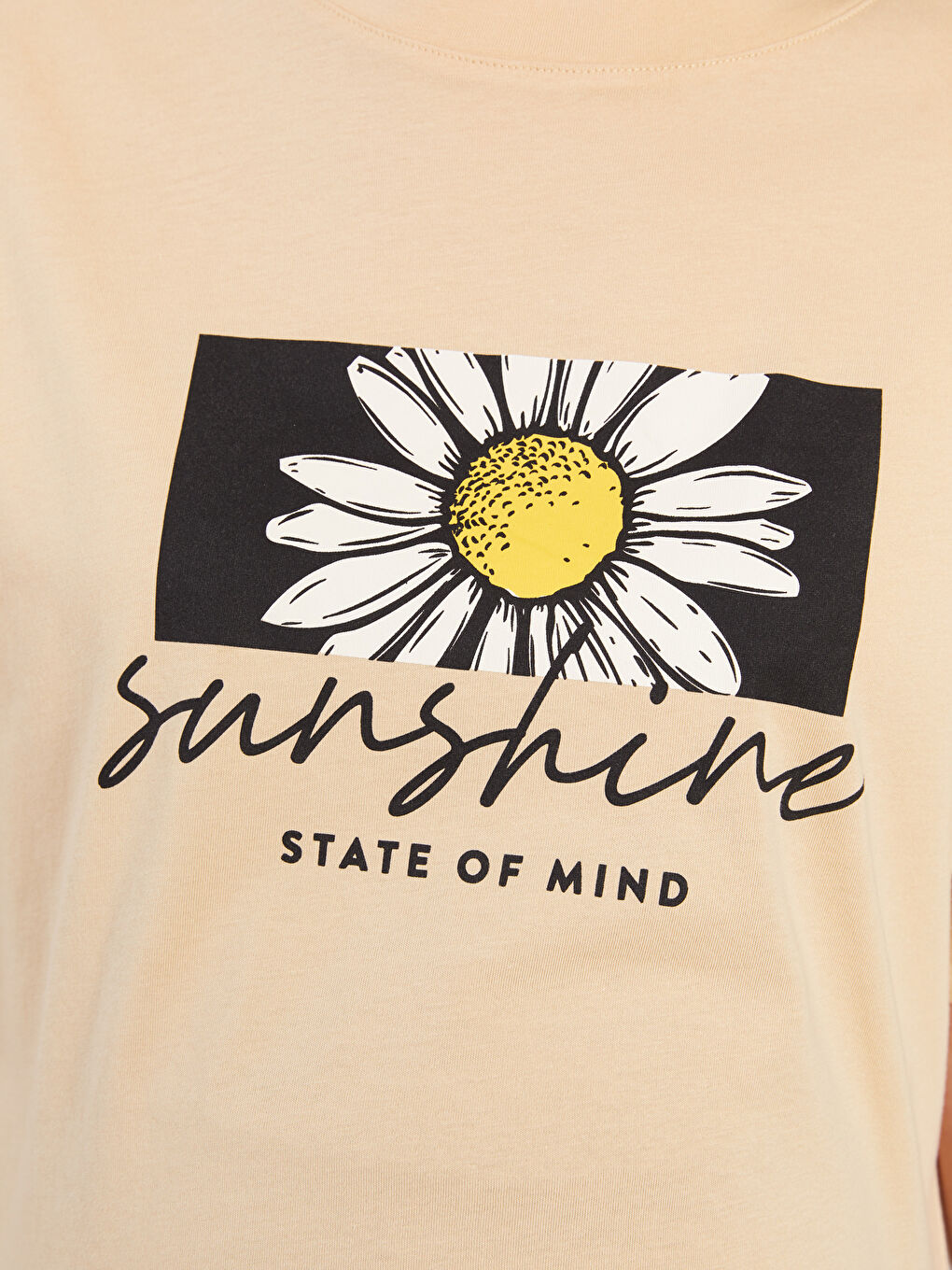 Crew Neck Printed Short Sleeve Cotton Maternity T-shirt-3