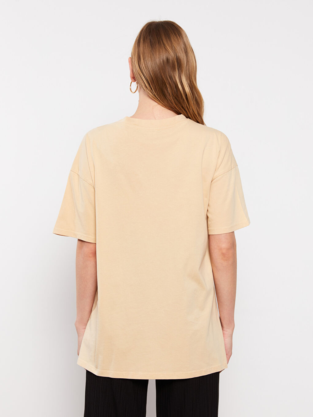 Crew Neck Printed Short Sleeve Cotton Maternity T-shirt-4