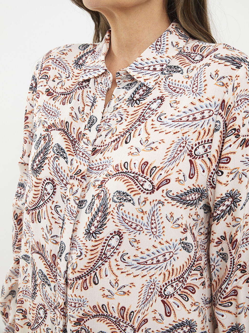 قميص تونيك كم طويل مطبوع كِشكِش للسيدات-3