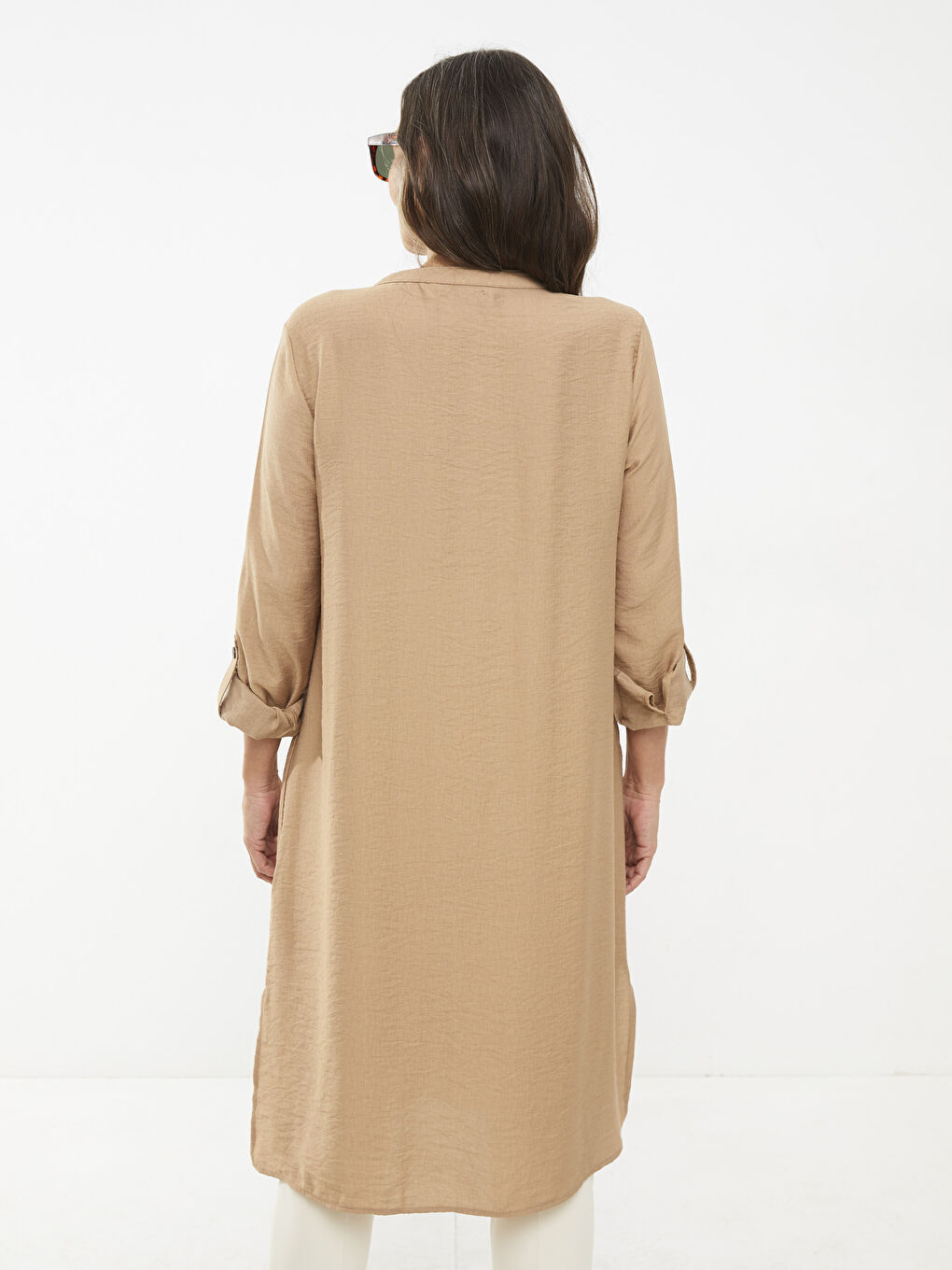 Henley Neckline Long Sleeve Women's Tunic-4